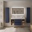 Mueble de baño Bequia Plus suspendido 2 cajones 4 huecos azul mate y roble 120cm de Salgar
